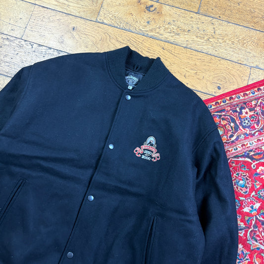 Vintage Jack Daniels Black Wool Varsity Letterman Jacket - XL