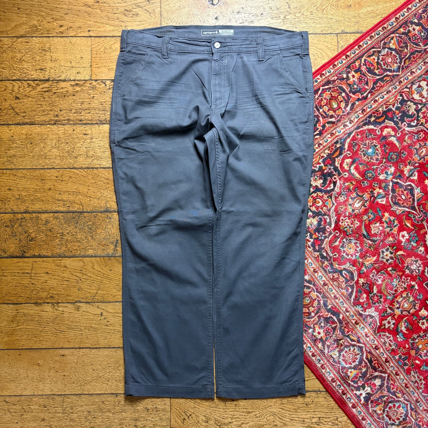 Vintage Carhartt Workwear Carpenter Grey Baggy Trousers - 42S