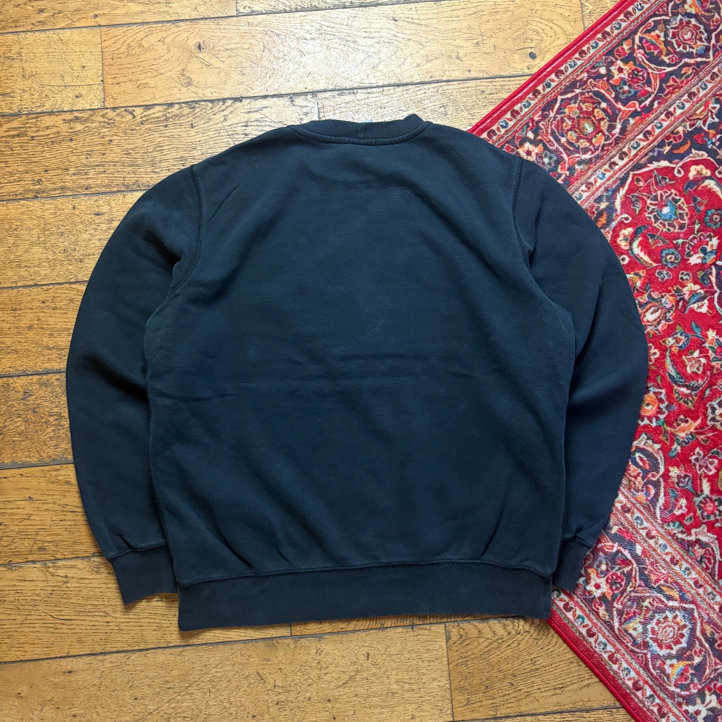Vintage Nike Swoosh Black Embroidered Sweatshirt - L