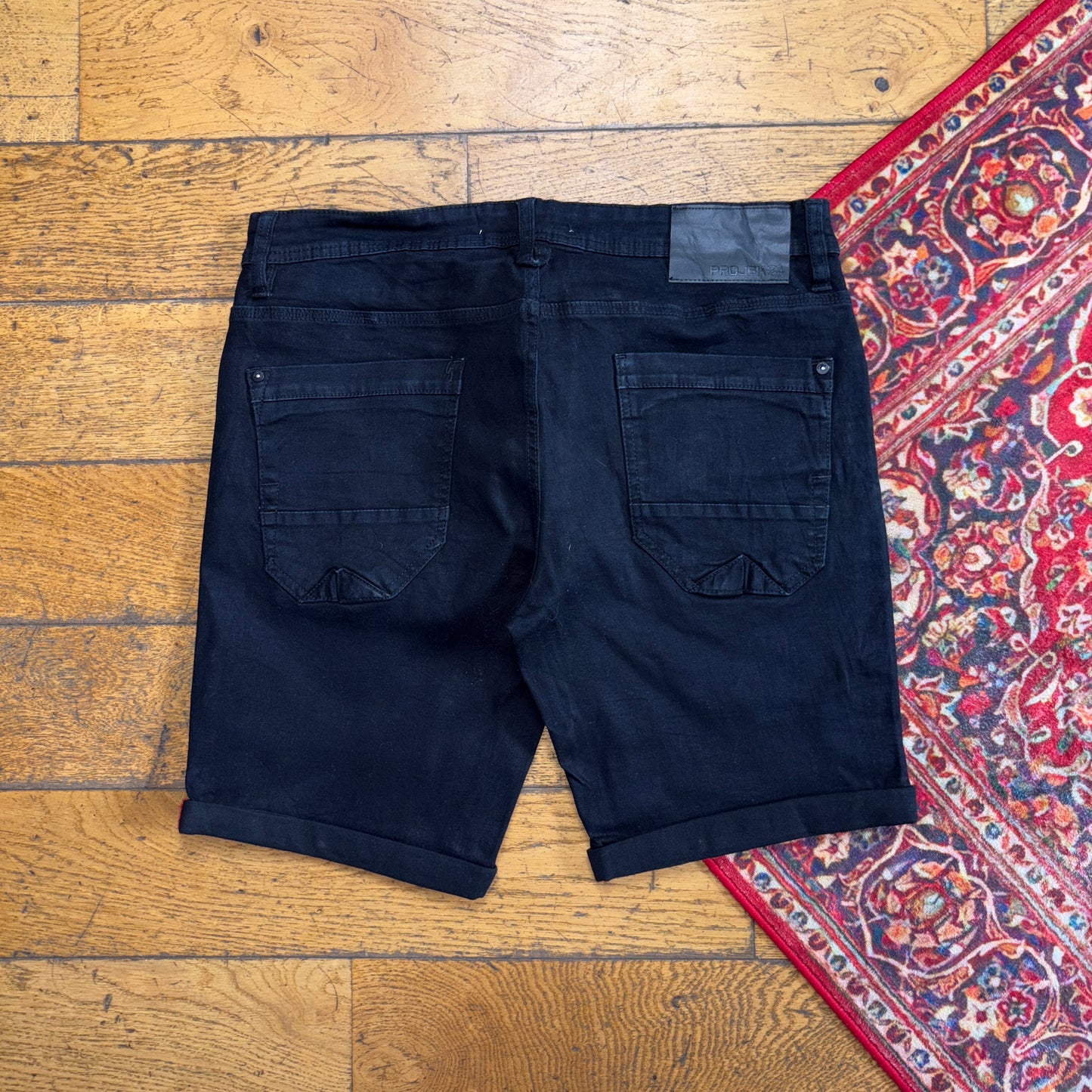 Vintage Black Denim Shorts - 36