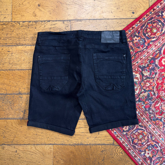Vintage Black Denim Shorts - 36