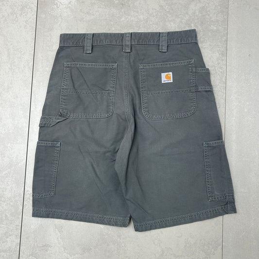 Vintage Carhartt Workwear Baggy Grey Carpenter Shorts - 34