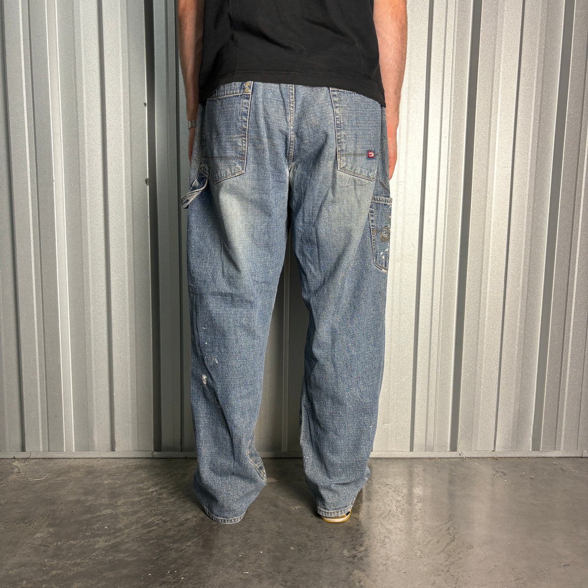 Jay Jays Blue Carpenter Embroidered Hip Hop Y2K Baggy Jeans - 38L