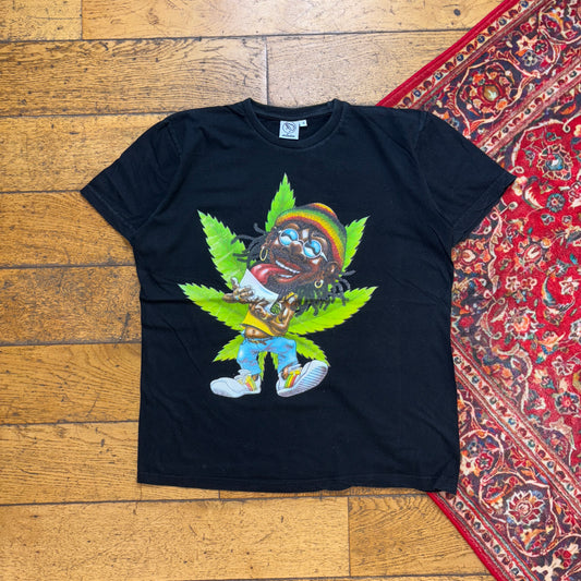 Vintage Black Rasta Weed Stoner Graphic T-Shirt - S