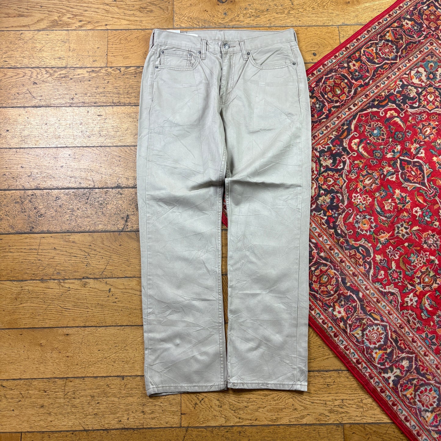 Vintage Levis 514 Straight Cream Chinos - 34