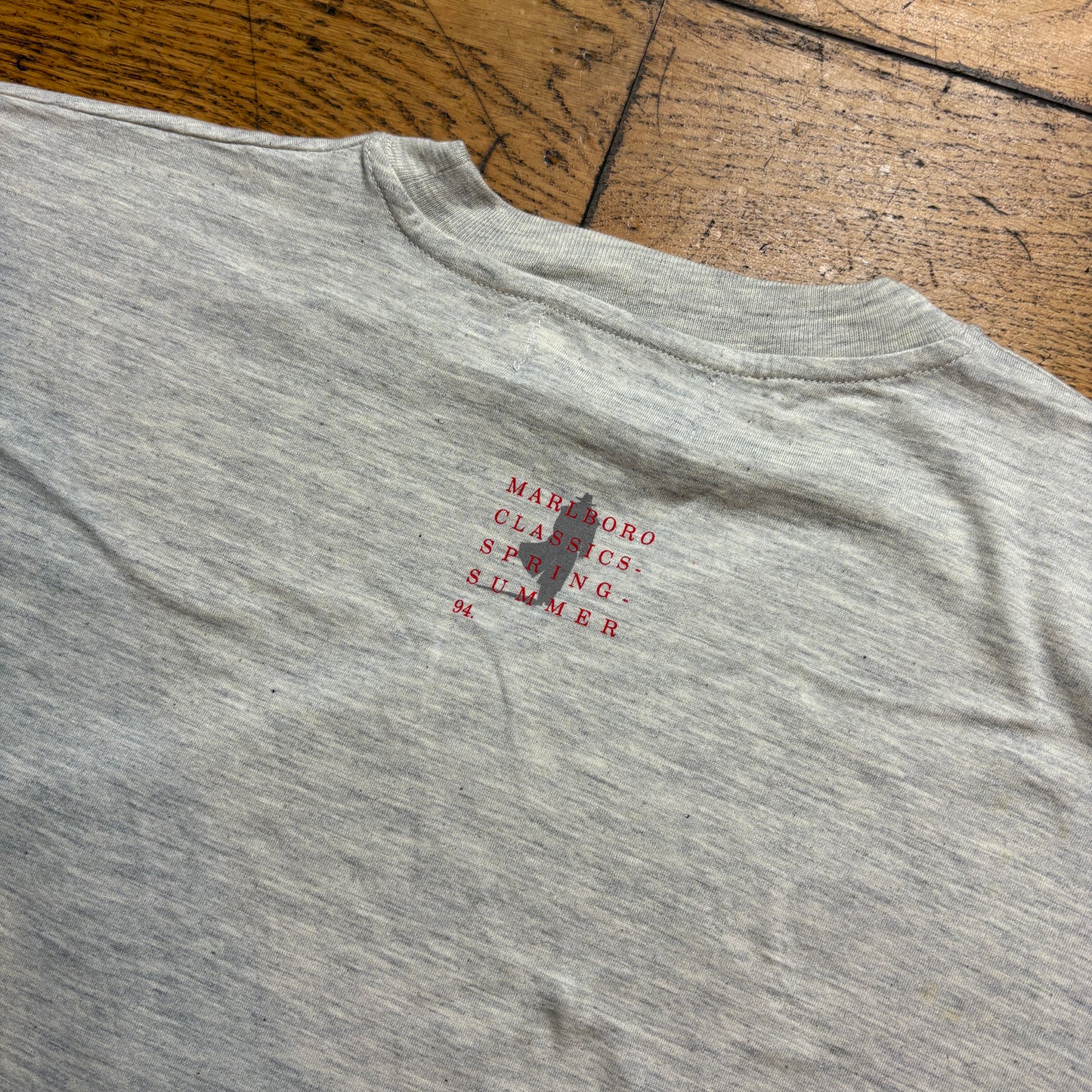 Vintage 1994 Marlboro Classics Grey Motorbike Single Stitch Graphic T-Shirt - L