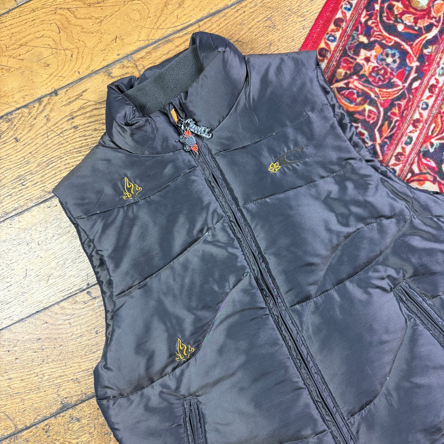 Vintage Oneill Surfwear Grey Womens Gilet Puffer Jacket - Size 8/10