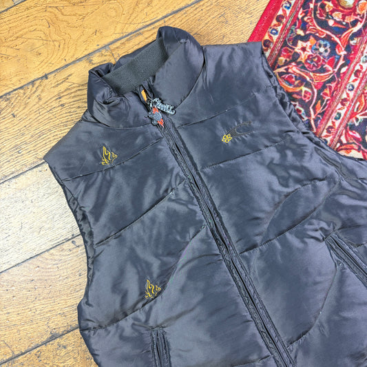 Vintage Oneill Surfwear Grey Womens Gilet Puffer Jacket - Size 8/10