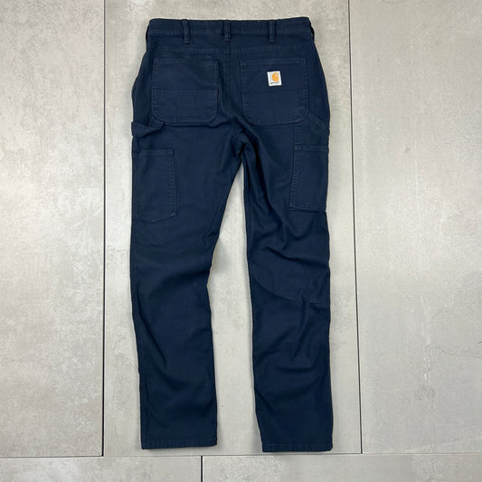 Vintage Carhartt Navy Workwear Carpenter Slim Trousers - 30