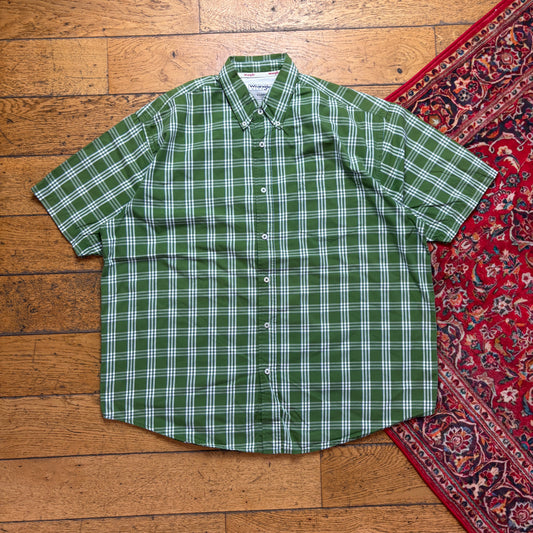 Vintage Wrangler Green Short Sleeve Check Shirt - XL