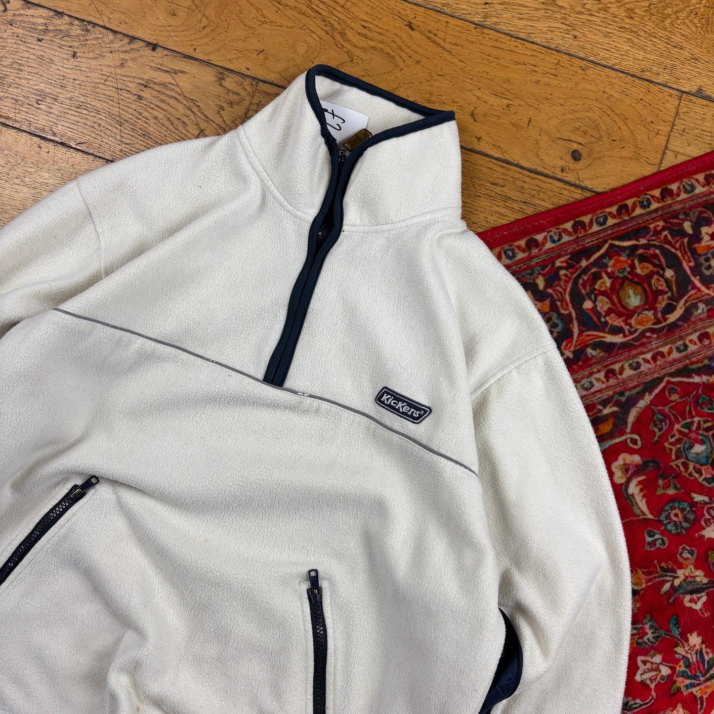 Vintage Kickers Cream Embroidered Fleece Sweatshirt - L