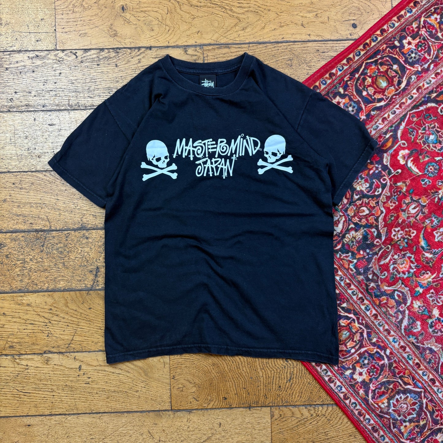 Vintage Stussy Black Graphic T-Shirt - XS