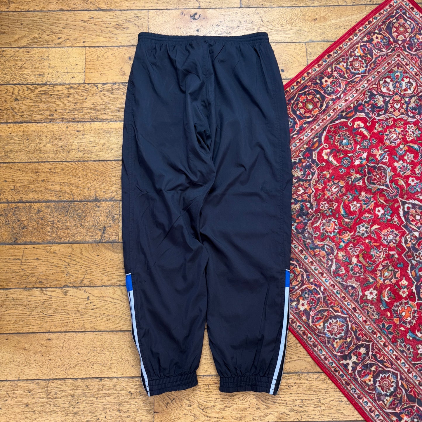 Vintage Adidas Black Baggy Tapered Tracksuit Track Pants Bottoms - 32