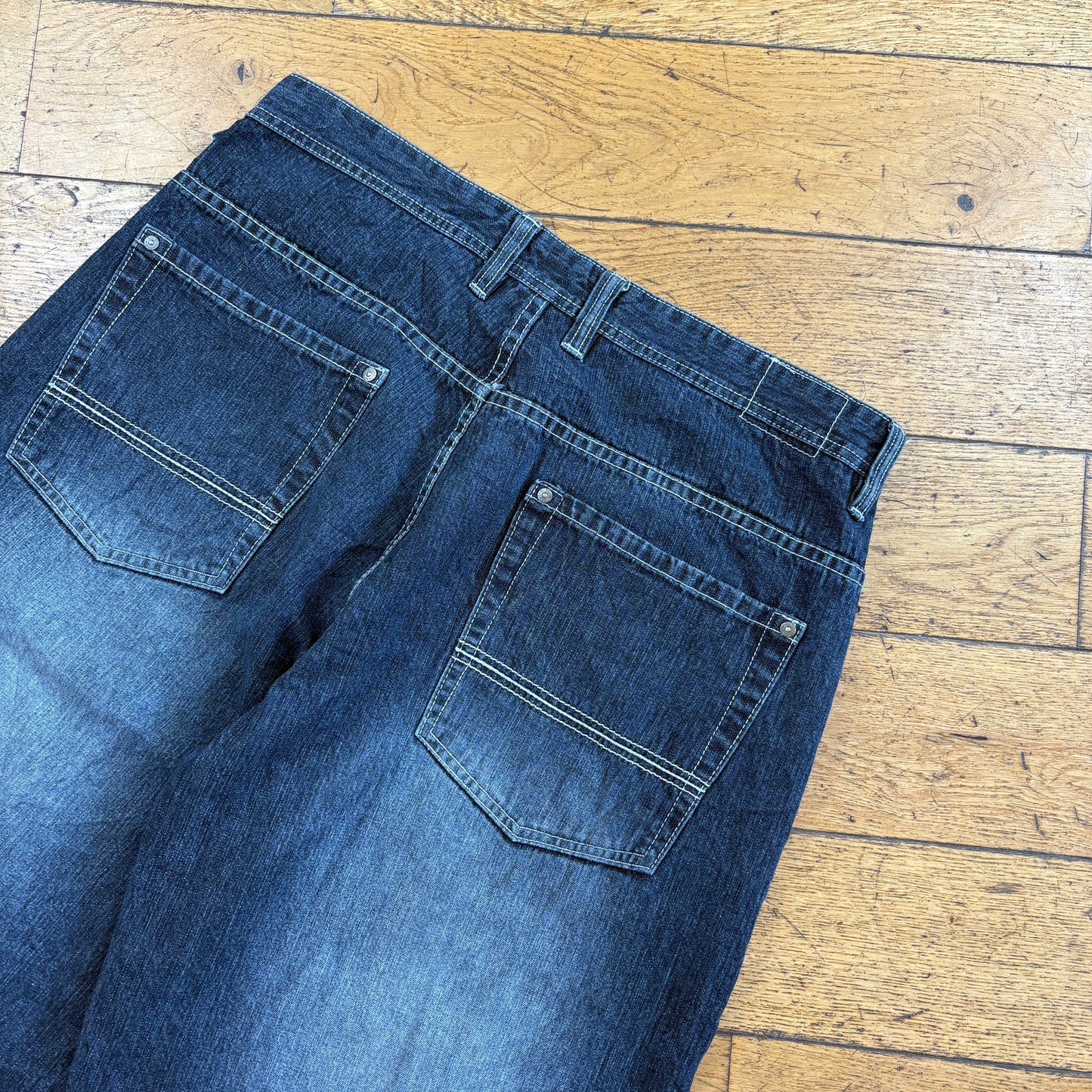 Vintage Embroidered Black Hip Hop Baggy Shorts Jorts - 38