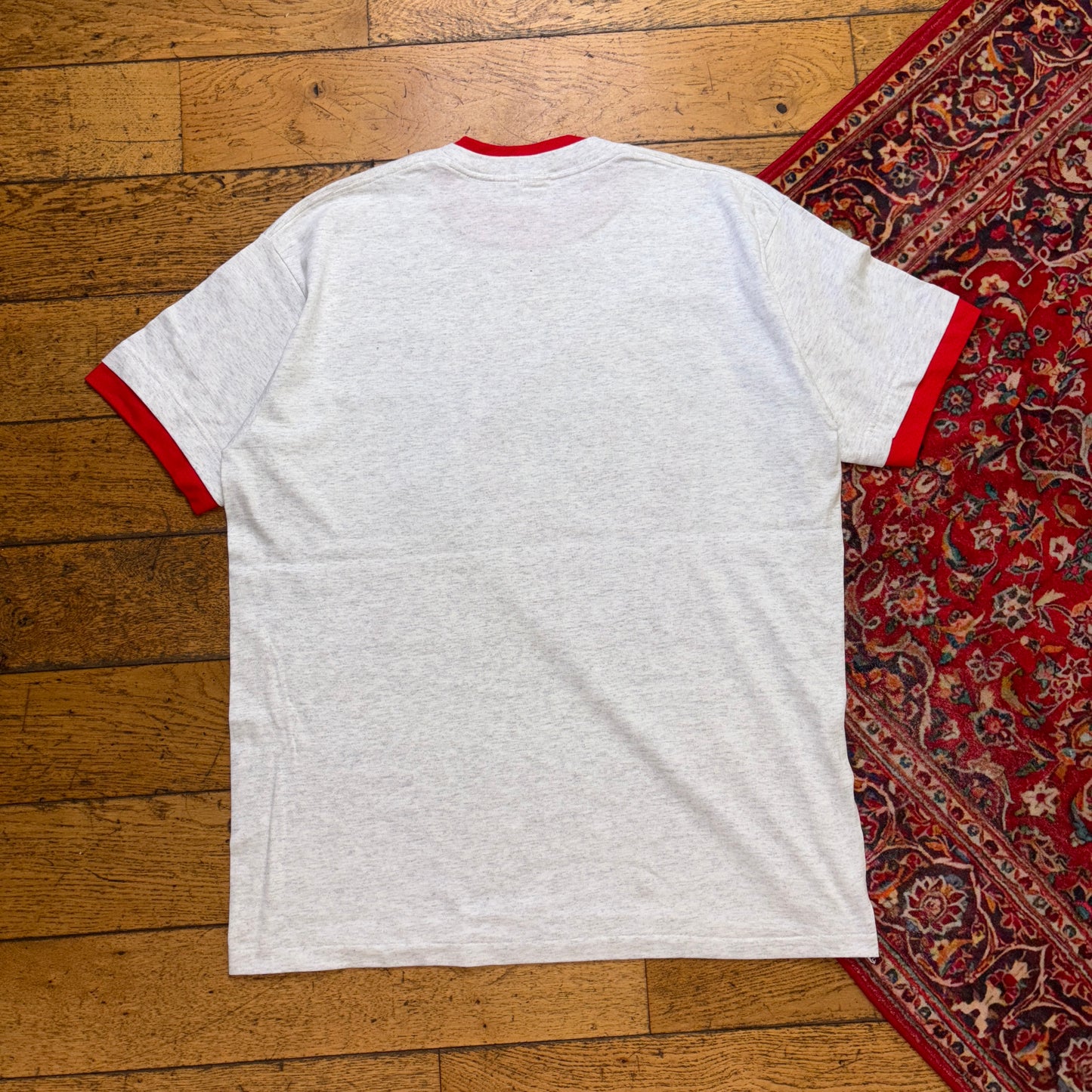 Vintage 90s Buckeyes Ringer Grey Graphic T-Shirt - XL