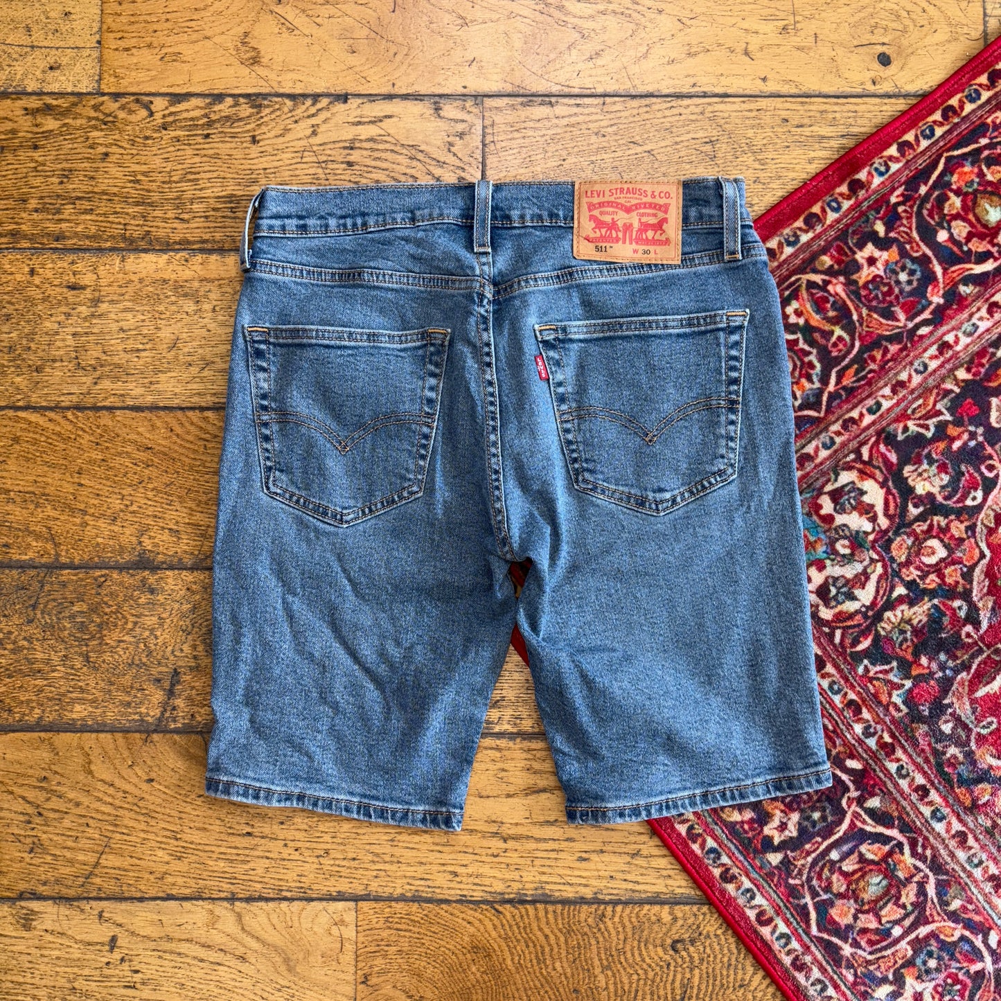 Vintage Levis 511 Slim Blue Denim Shorts - 30
