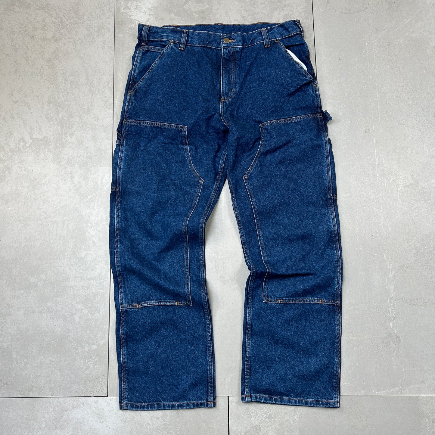 New Carhartt Double Knee Carpenter Baggy Blue Jeans - 38