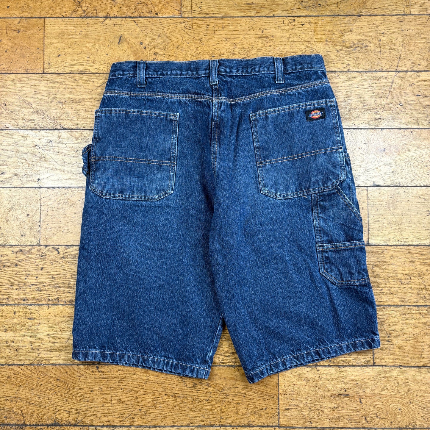 Vintage Dickies Workwear Carpenter Blue Baggy Shorts - 38