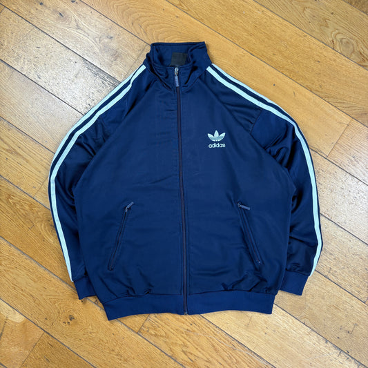 Vintage 80s Adidas Navy Tracksuit Track Shell Windbreaker Jacket - M
