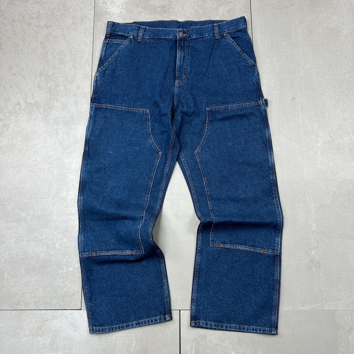 New Carhartt Double Knee Carpenter Baggy Blue Jeans - 40
