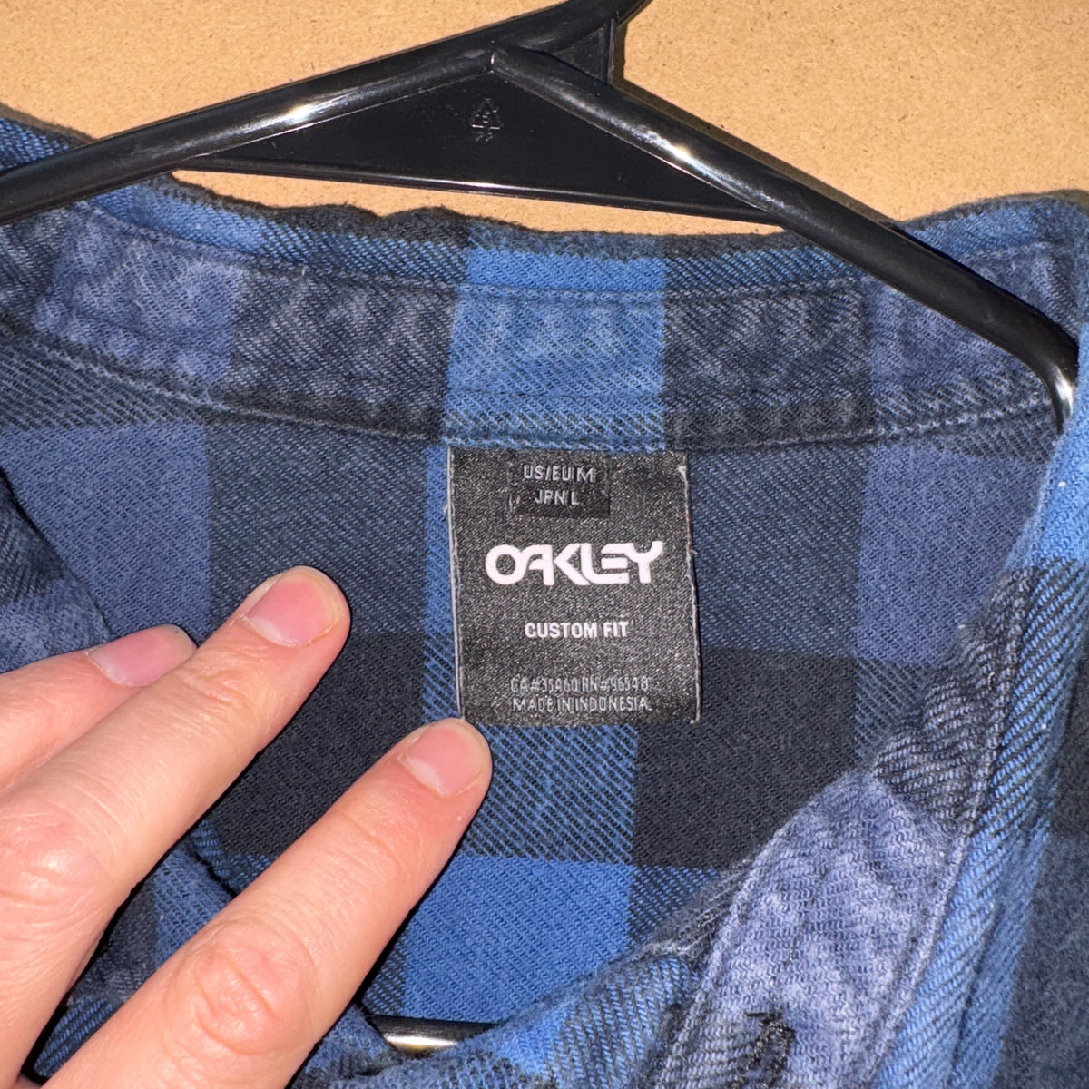 Oakley Blue Black Check Flannel Shirt - M