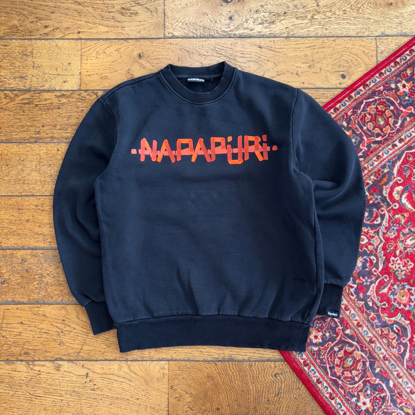 Vintage Napapijri Black Sweatshirt - S
