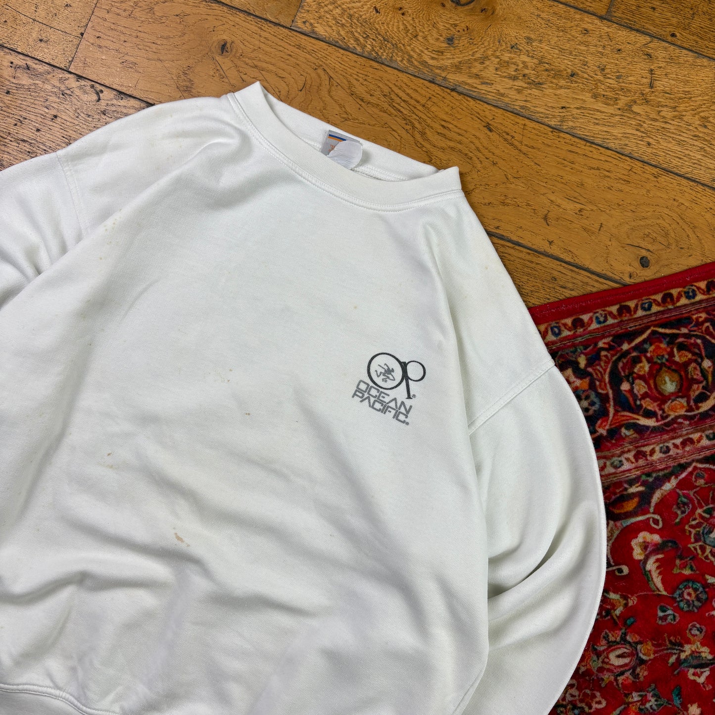 Vintage White Ocean Pacific Surfwear Sweatshirt - XL