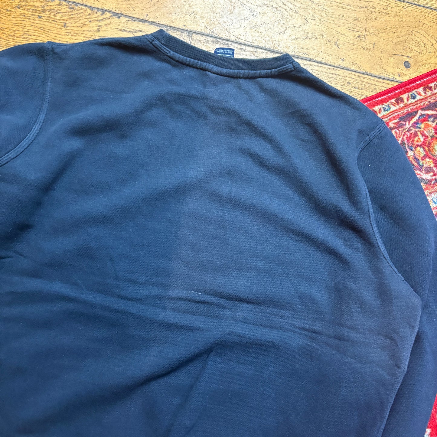 Vintage Nike Swoosh Dark Navy Embroidered Sweatshirt - XL