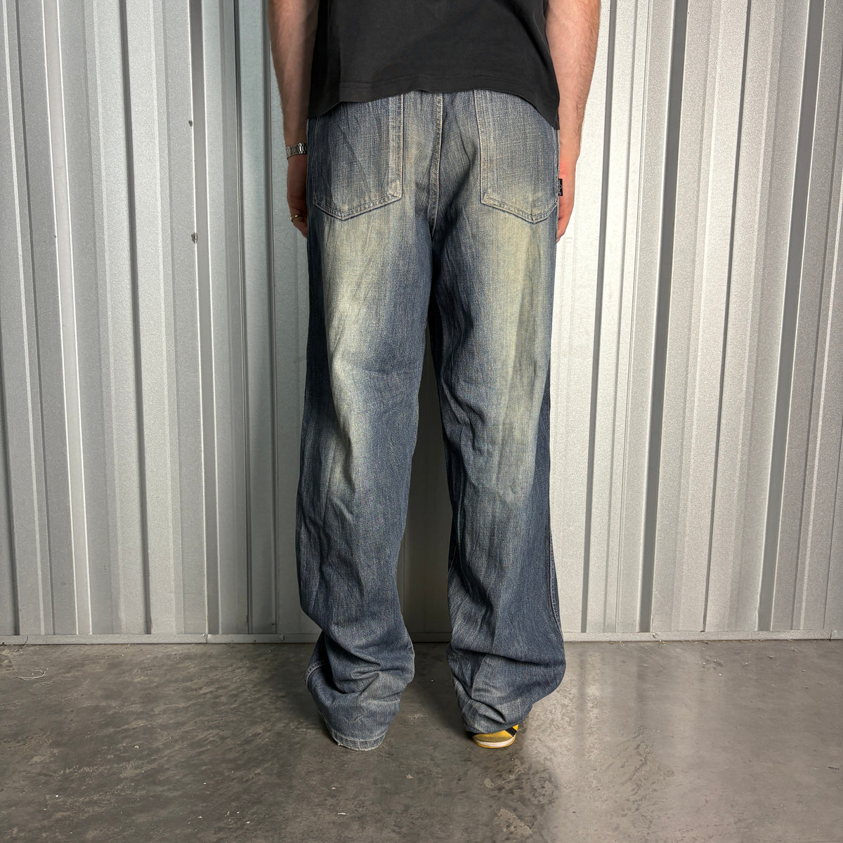 Sean John Blue Embroidered Japanese Denim Hip Hop Y2K Baggy Jeans - 32L