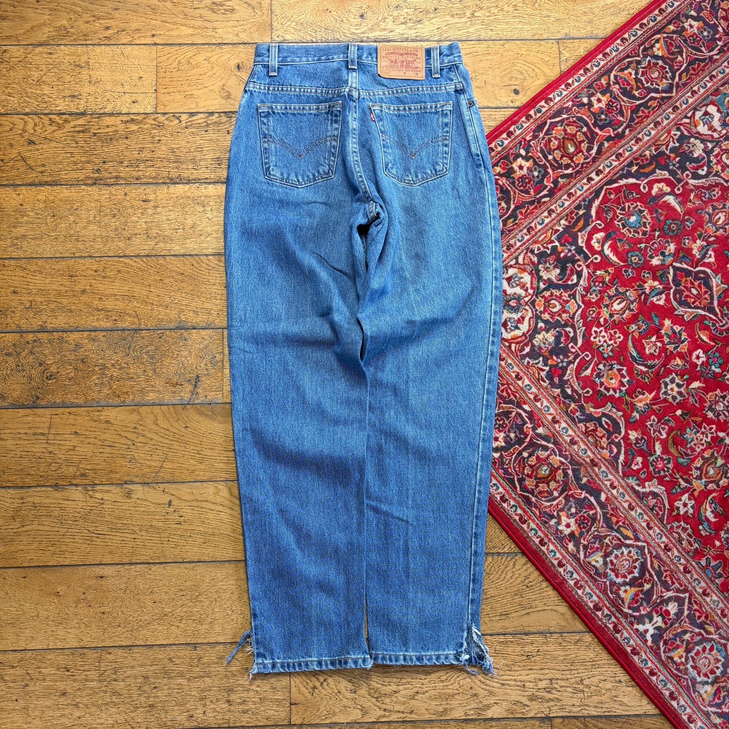 Vintage Levis 550 Womens Baggy Tapered Blue Denim Jeans - Size 8