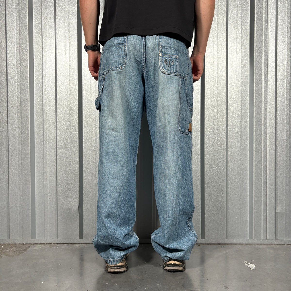 Outkast Baggy Y2K Blue Carpenter Hip Hop Jeans - 34R