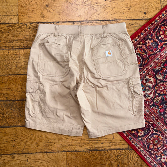 Vintage Carhartt Workwear Womens Cream Baggy Carpenter Shorts - Size 14