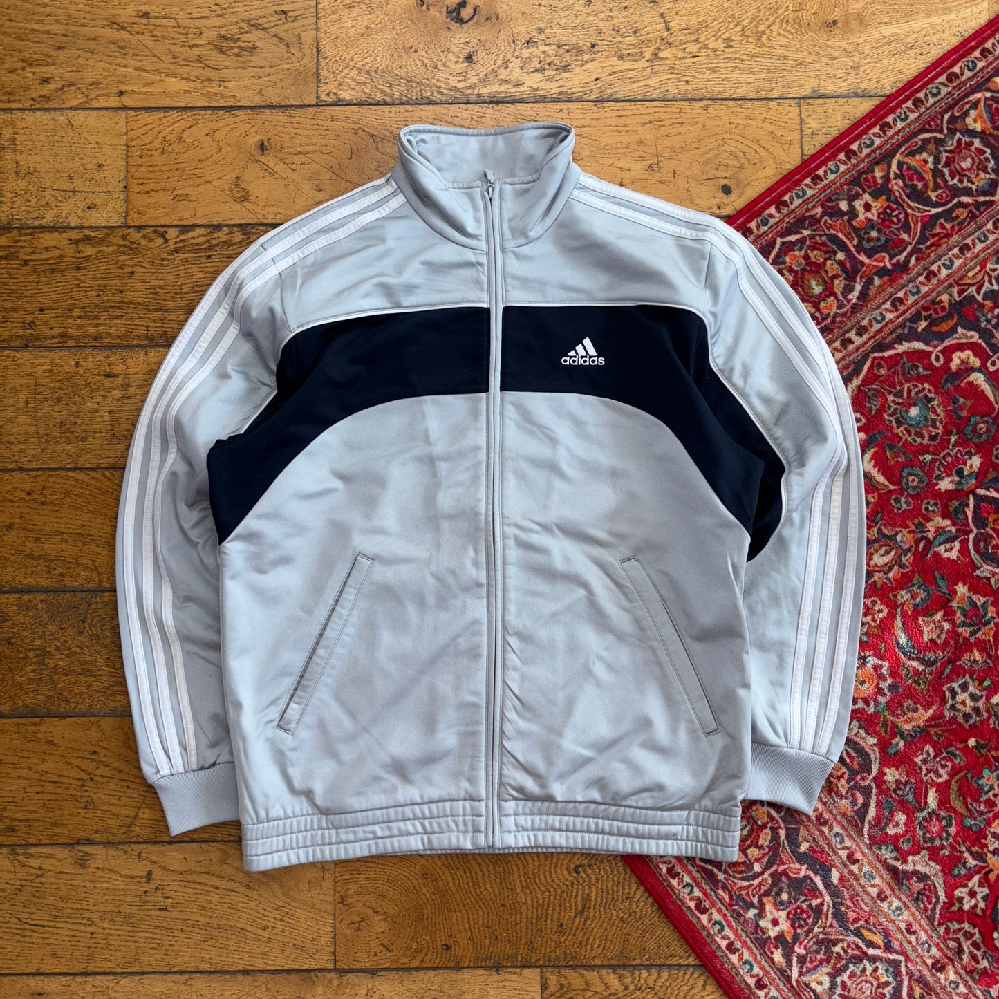 Vintage 00s Adidas Grey Tracksuit Track Jacket - M