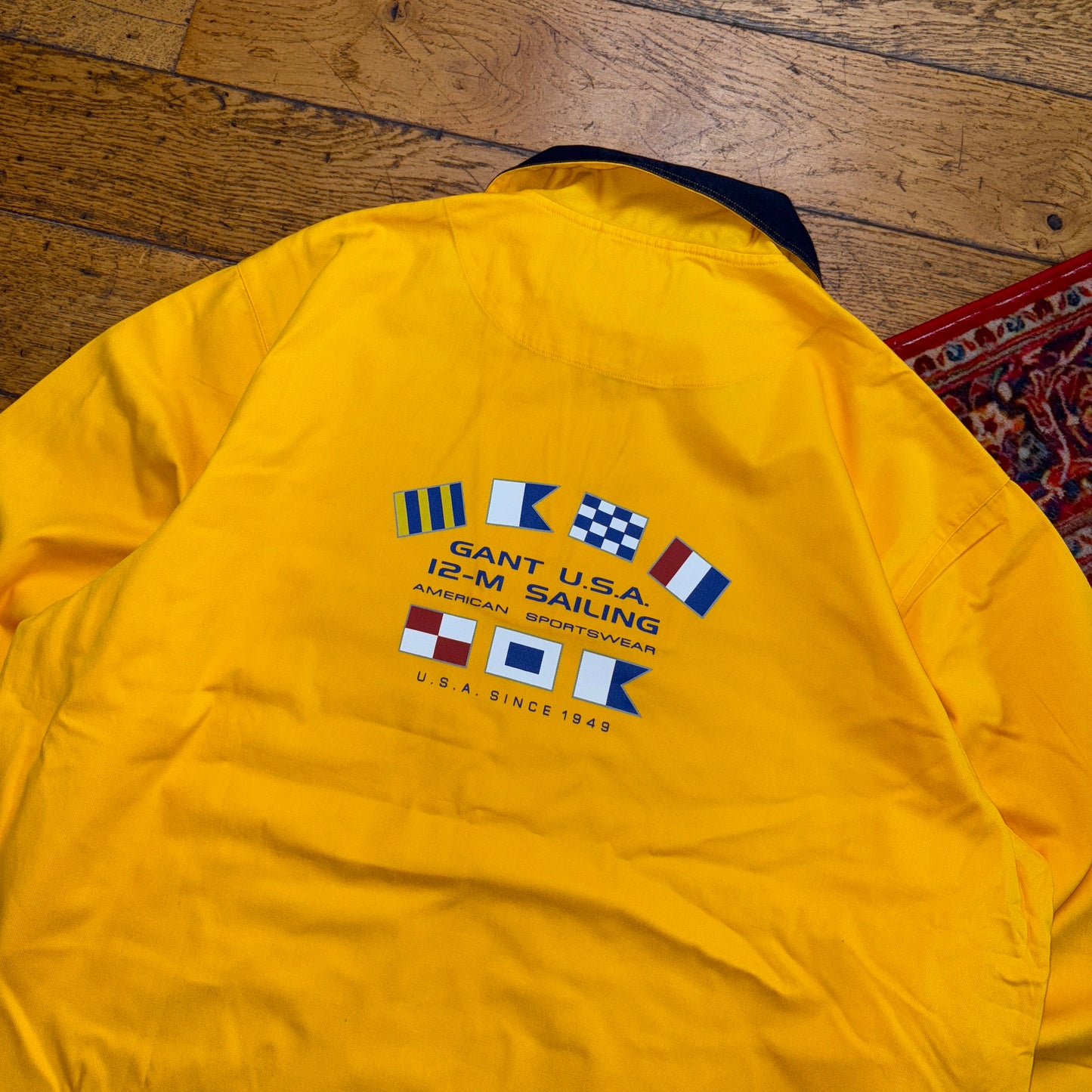 Vintage Gant Yellow Yacht Sailing Jacket Pullover - XL