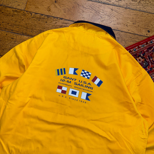 Vintage Gant Yellow Yacht Sailing Jacket Pullover - XL