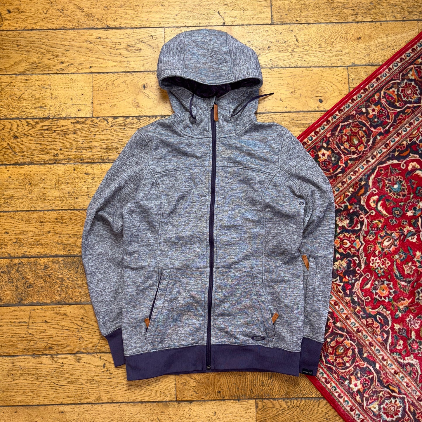 Vintage Oakley Womens Purple Sport Running Hoodie Embroidered Sweatshirt - S