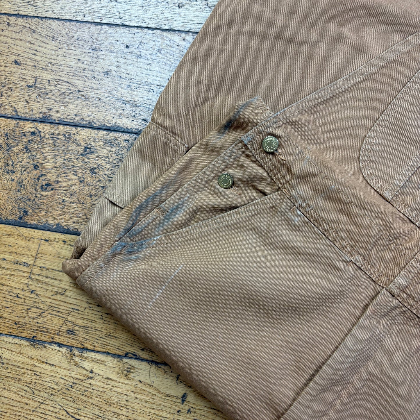 Supreme Brown Double Knee Workwear Dungarees - M