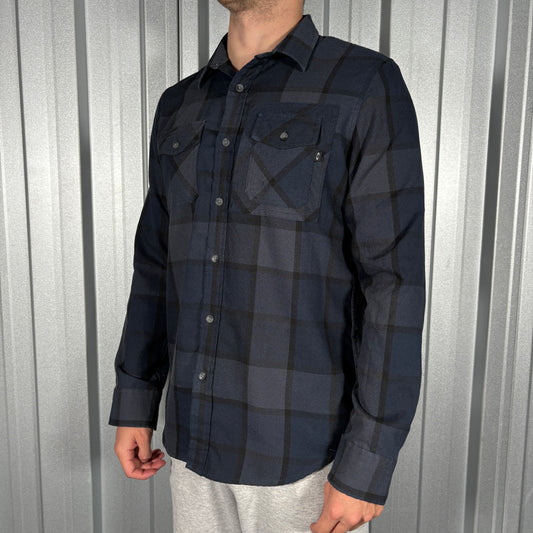Oakley Grey Black Check Plaid Flannel Shirt - S