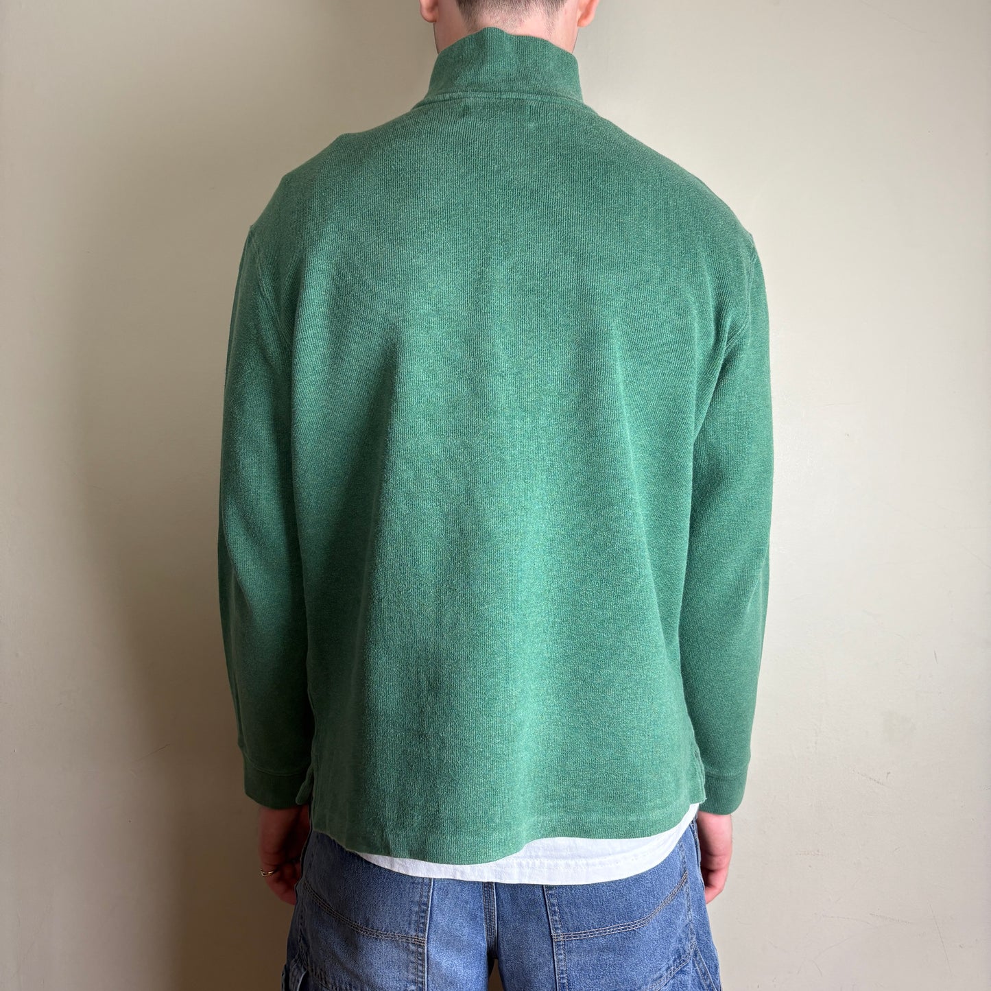 Vintage Ralph Lauren Green Embroidered Quarter Zip Sweatshirt - L
