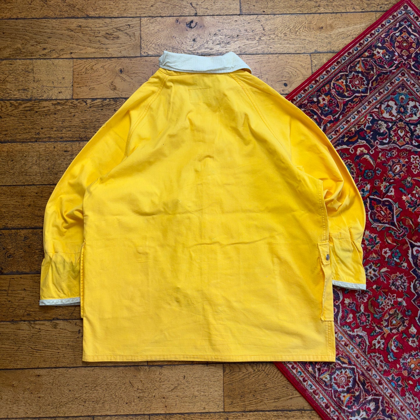 Vintage Harvey Yellow Fireman Clasp Trench Coat Jacket - XL