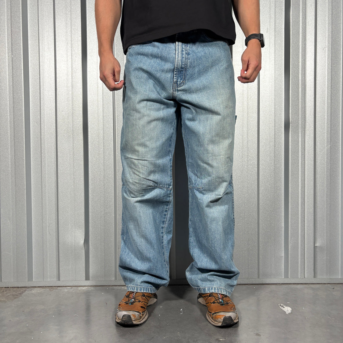 Outkast Baggy Y2K Blue Carpenter Hip Hop Jeans - 34R