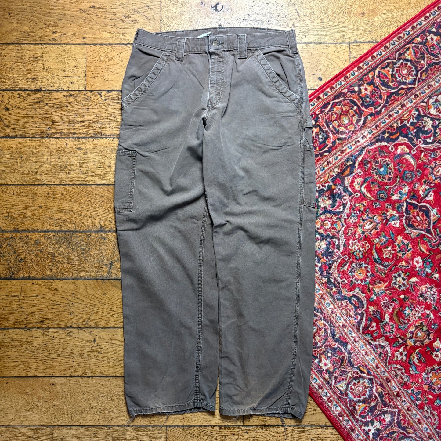 Vintage Carhartt Workwear Carpenter Brown Baggy Trousers - 33S