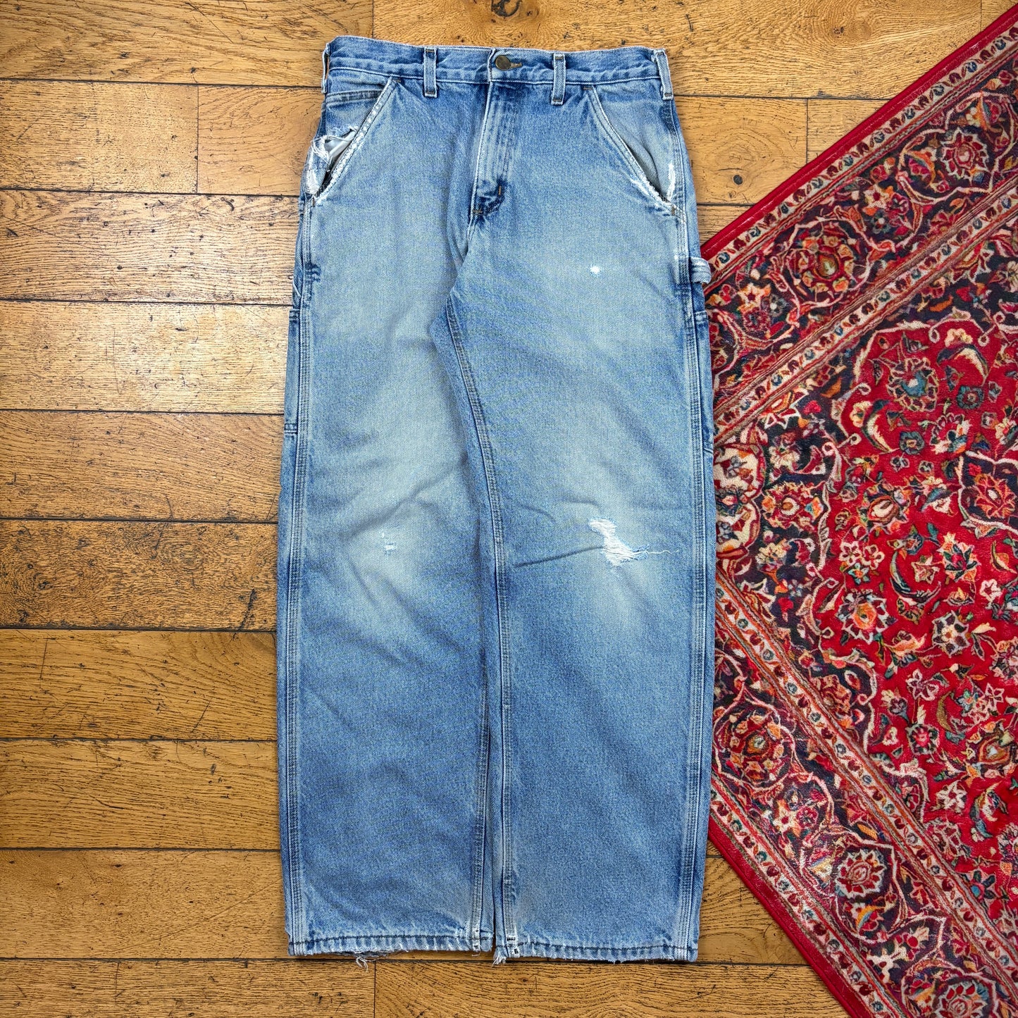 Vintage Carhartt Blue Workwear Carpenter Baggy Jeans - 30