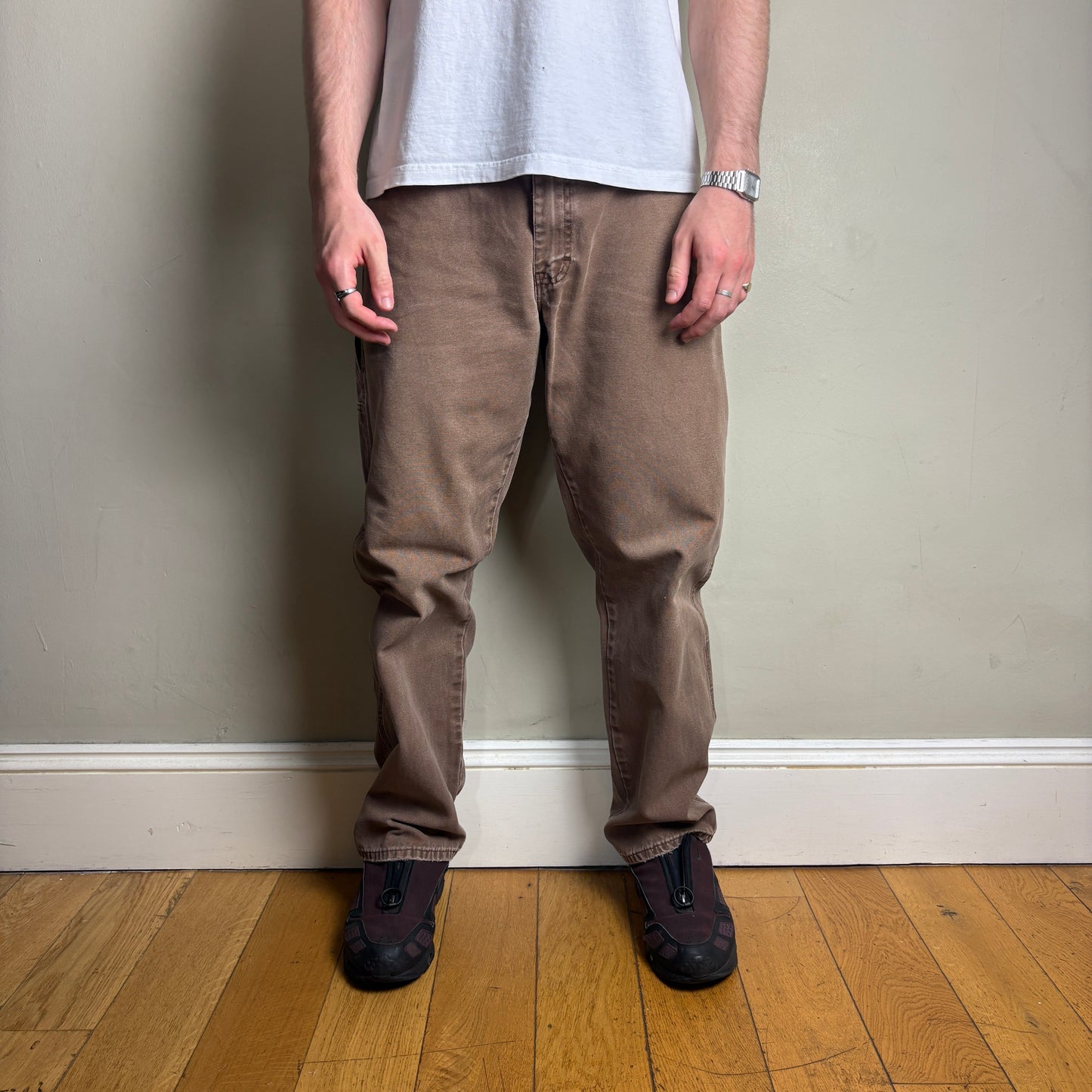 Vintage Dickies Brown Workwear Carpenter Baggy Trousers - 36R