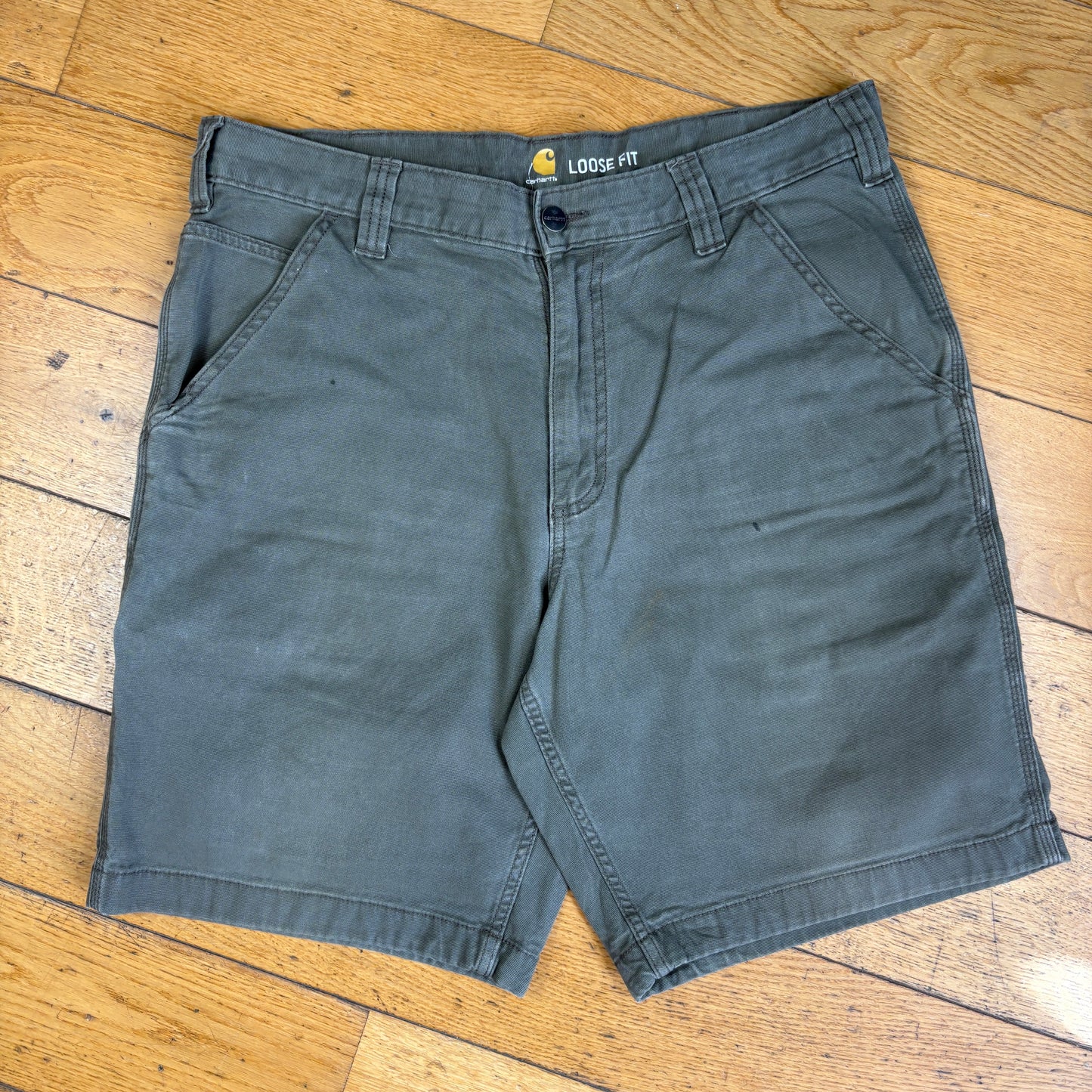 Vintage Carhartt Grey Workwear Baggy Carpenter Shorts - 34