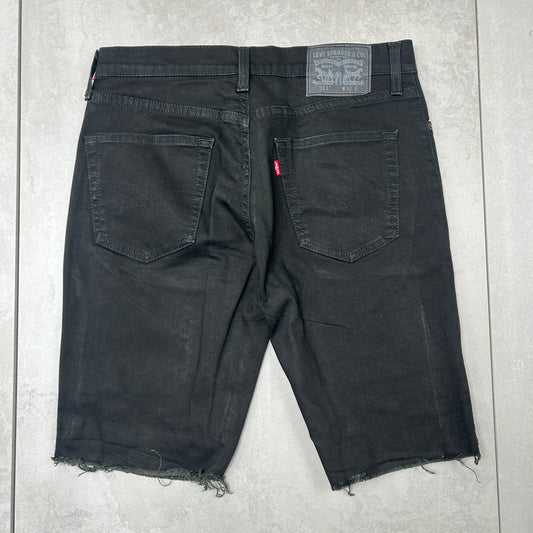 Vintage Levis 511 Slim Black Denim Shorts - 32