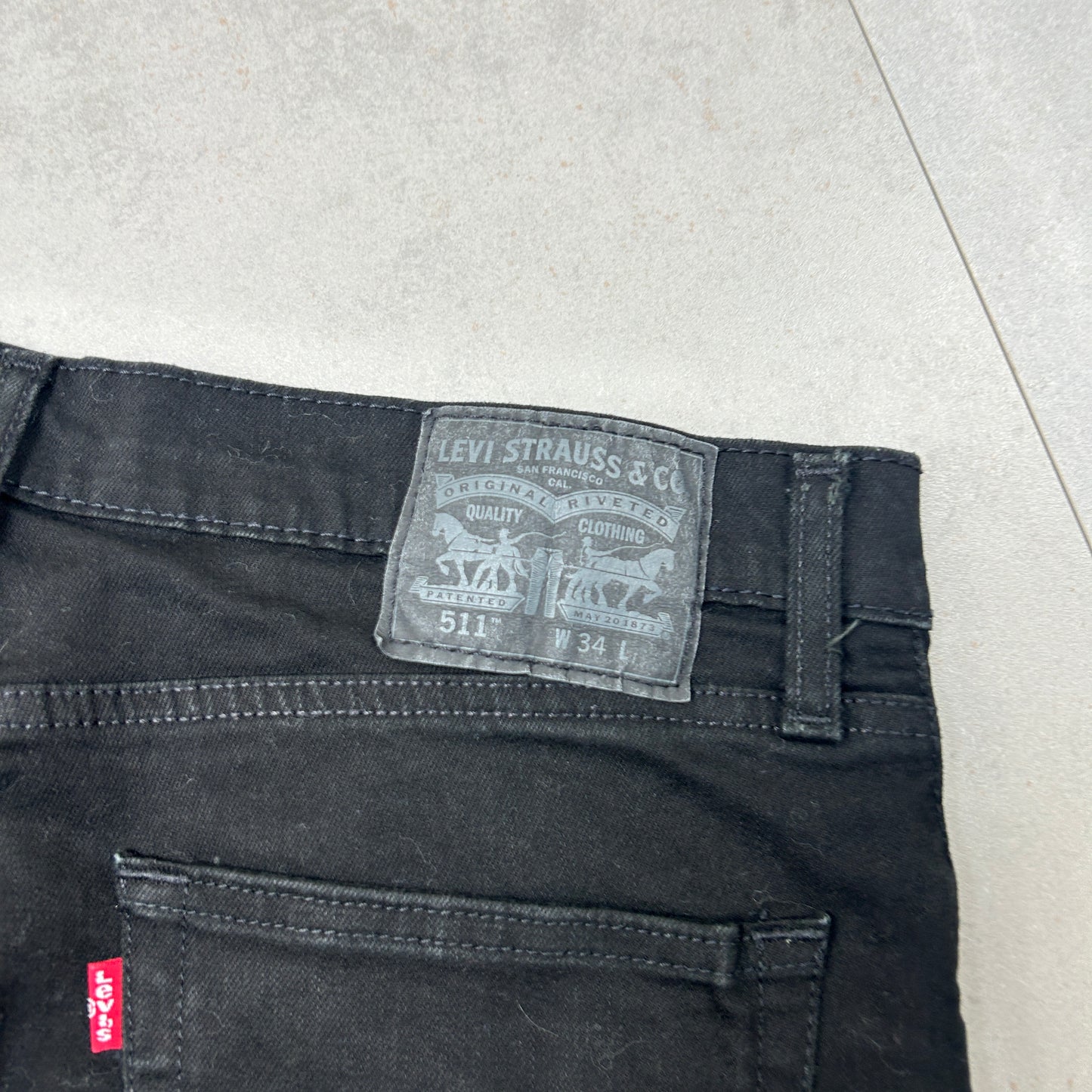 Vintage Levis 511 Slim Black Denim Shorts - 34