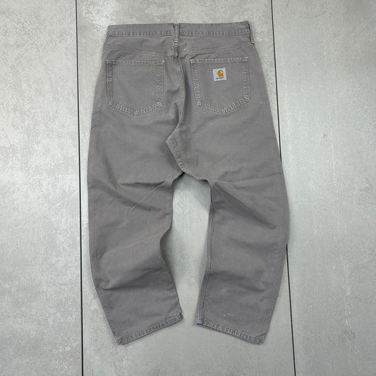 Vintage Carhartt Grey Workwear Carpenter Baggy Trousers - 34