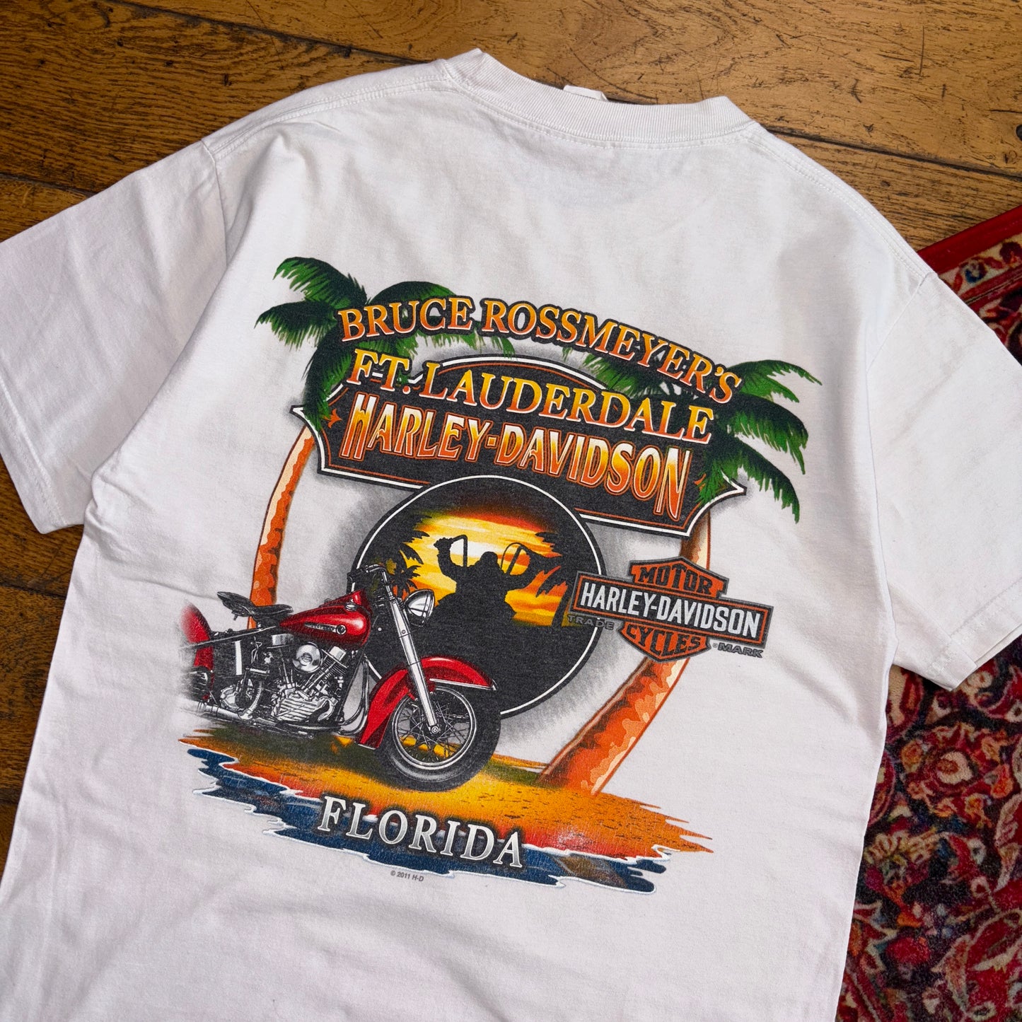 Vintage 2011 Harley Davidson White Single Stitch Graphic T-Shirt - XS
