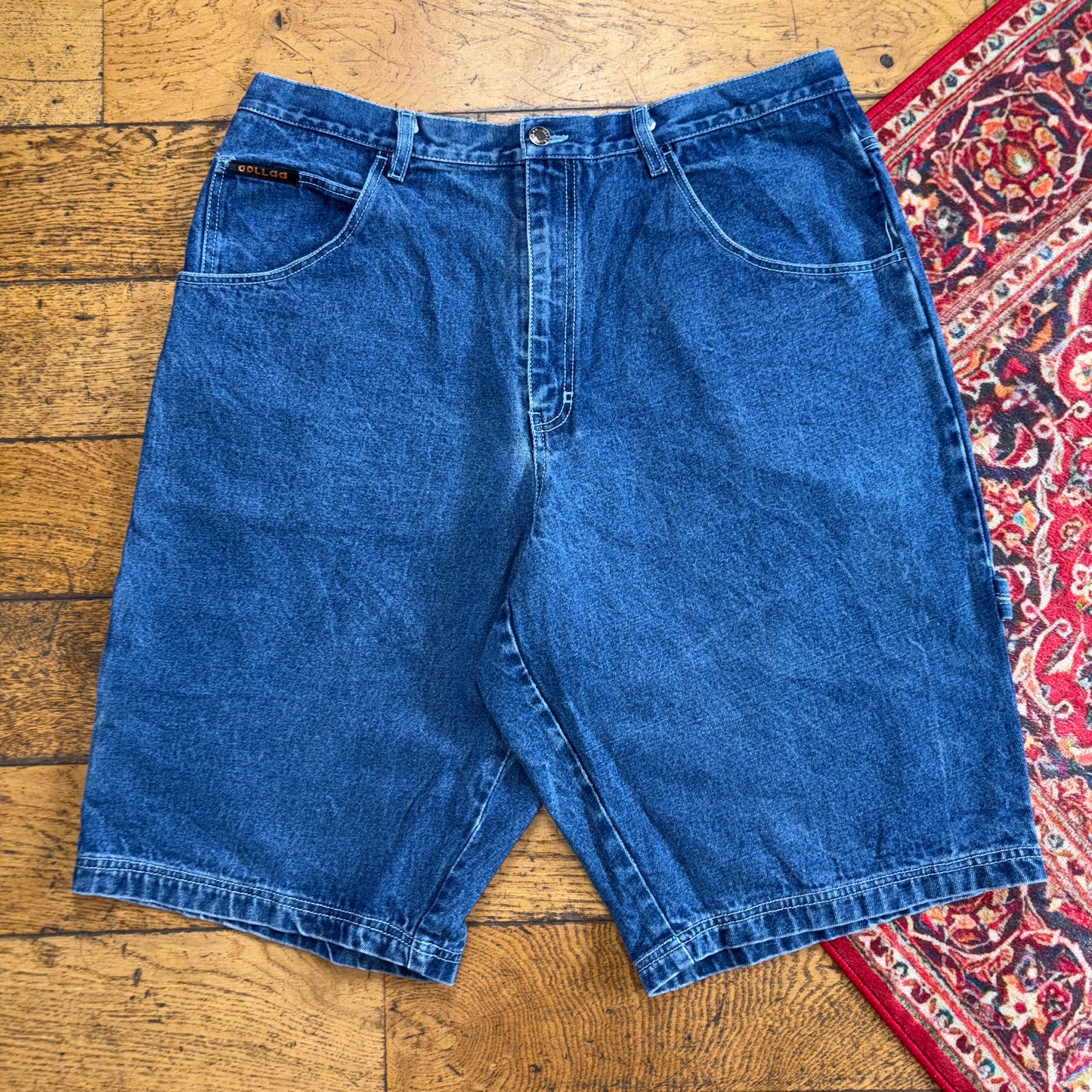Vintage ooLLaa Blue Y2K Hip Hop Baggy Jeans Shorts Jorts - 38